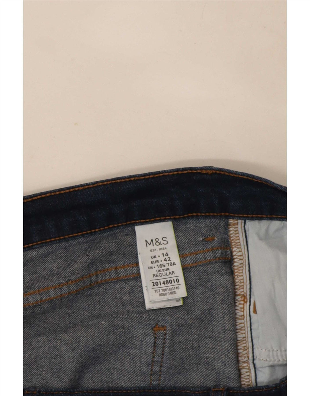 Marks & Spencer Womens Slim Bootcut Jeans UK 14 Large W32 L29 Navy Blue