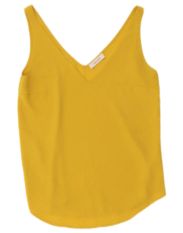 Oasis Womens Cami Top UK 10 Small Yellow Polyester