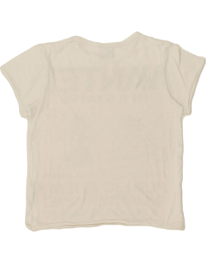 SISLEY Boys Graphic T-Shirt Top 7-8 Years Medium White Cotton Vintage Sisley and Second-Hand Sisley from Messina Hembry 