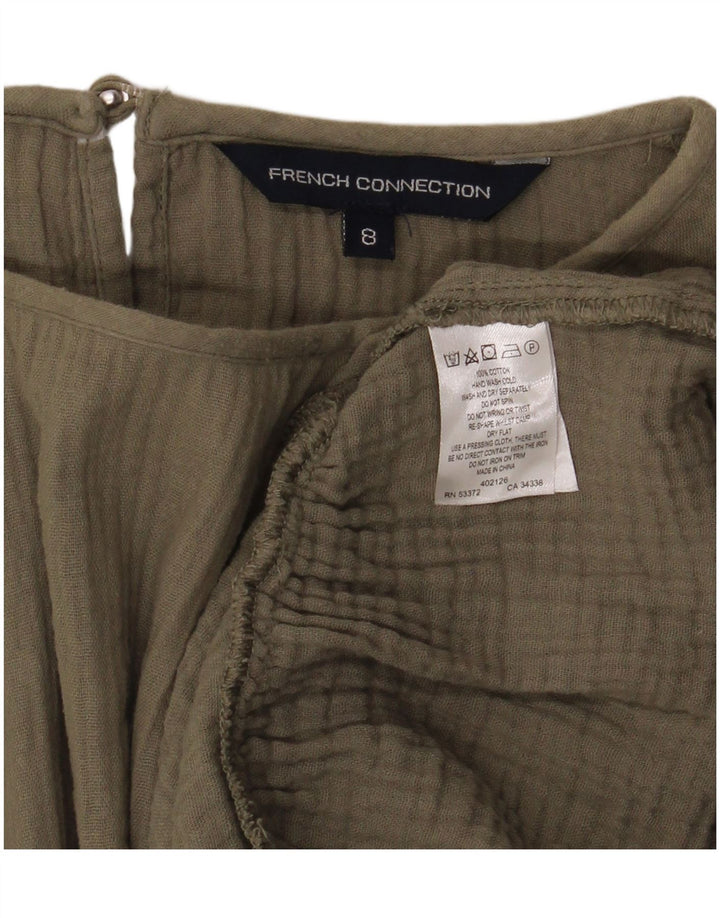 French Connection Blusa extragrande para mujer UK 8 Small Algodón caqui