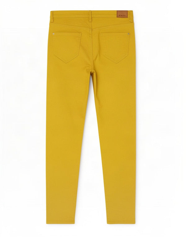 Zara Mujer Pantalones Casuales Pitillo EU 40 Medium W30 L28 Algodón Amarillo