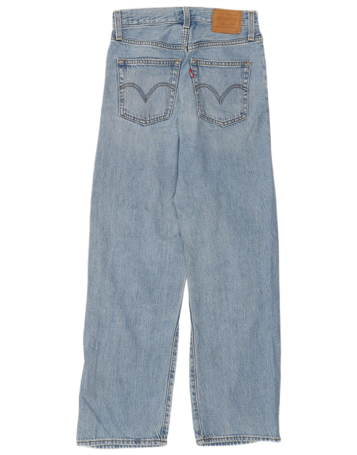 Levi's Womens Ribcage Straight Jeans W24 L27 Blue Cotton