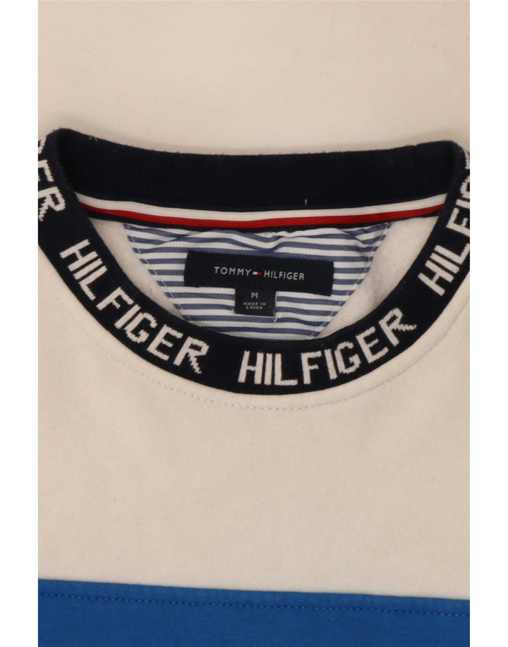 Tommy Hilfiger Herre grafisk sweatshirt Jumper Medium Hvid Colourblock