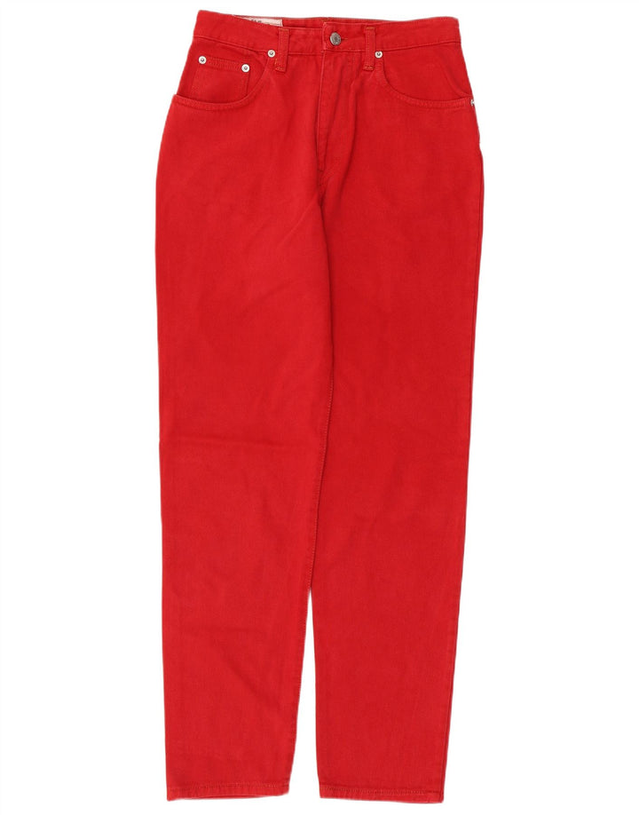 Uniform Womens High Waist Jeans W30 L29 Red Cotton