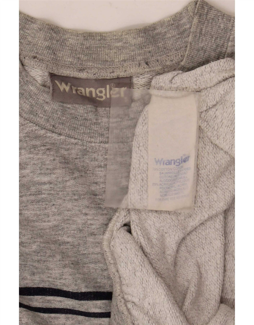 Wrangler Sweatshirt til mænd, lille grå flækket bomuld