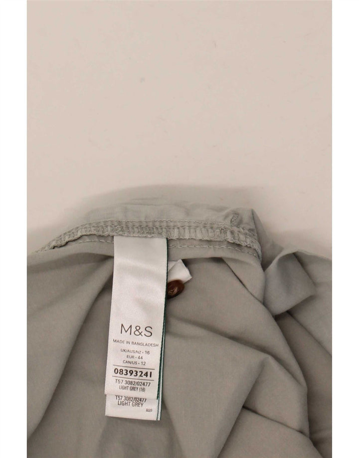 Marks & Spencer Womens Chino Shorts UK 16 Large W36 Grey Cotton