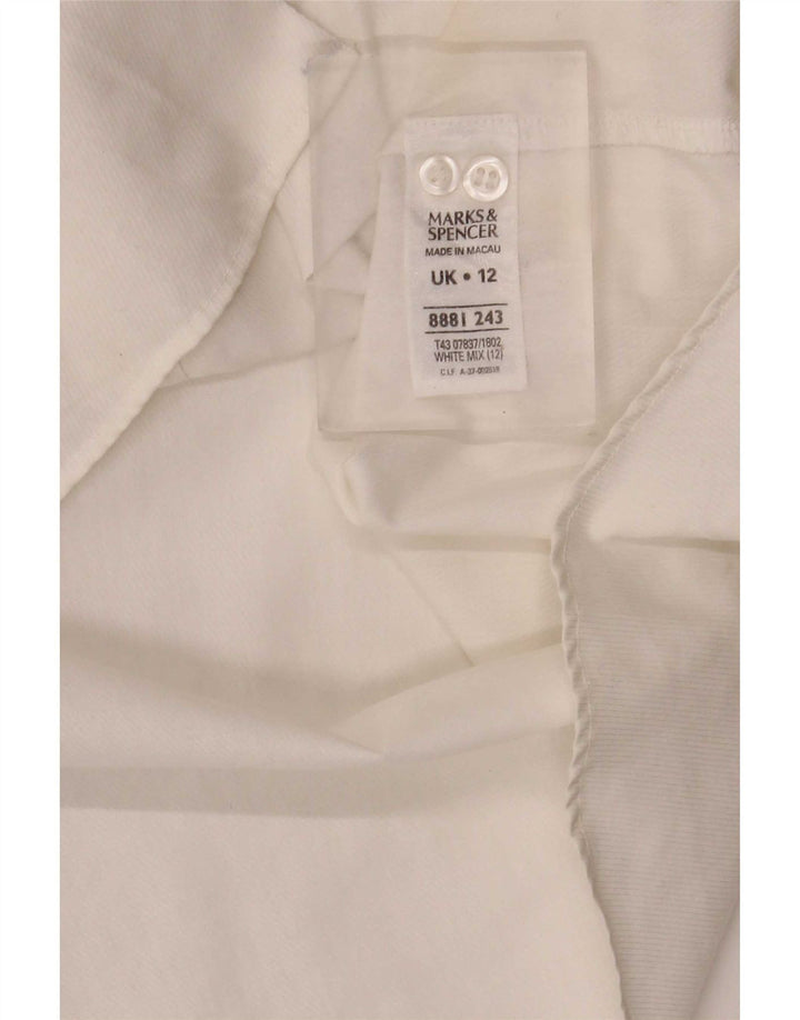 Marks & Spencer Chemise Femme UK 12 Coton Blanc Moyen
