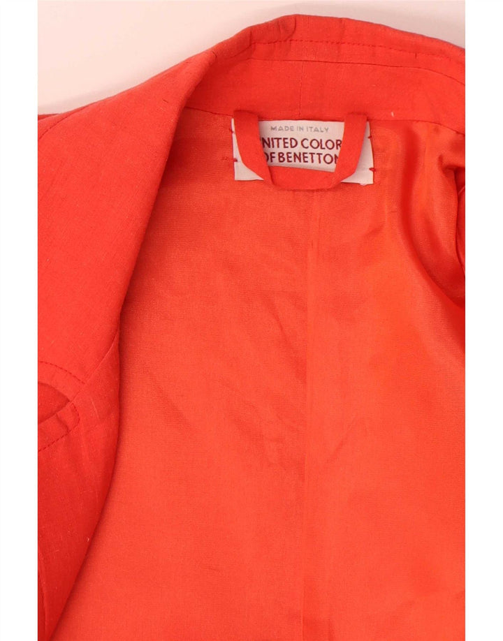 Benetton Womens Overcoat UK 14 Medium Orange