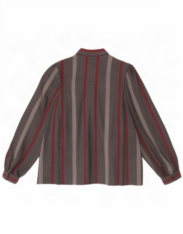 Vintage ženska košulja bluza UK 18 XL siva na pruge