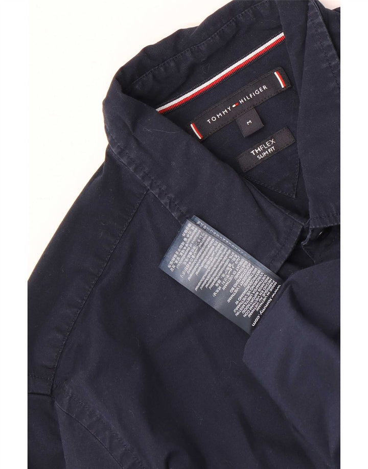 Tommy Hilfiger Mens Slim Fit Shirt Medium Navy Blue Cotton
