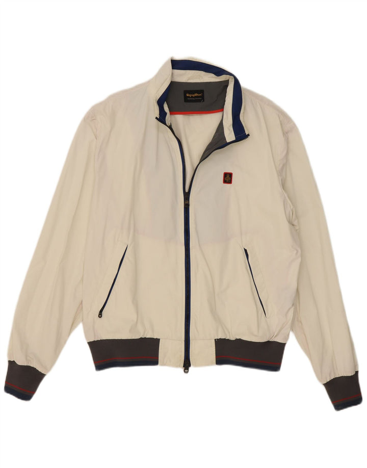 Giubbotto bomber da uomo Refrigiwear taglia 56 2XL poliammide color block bianco sporco