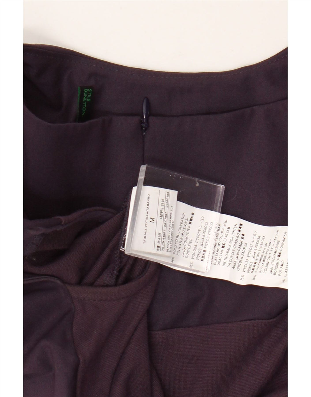 Benetton Womens Sheath Dress UK 12 Medium Purple Colourblock Polyester