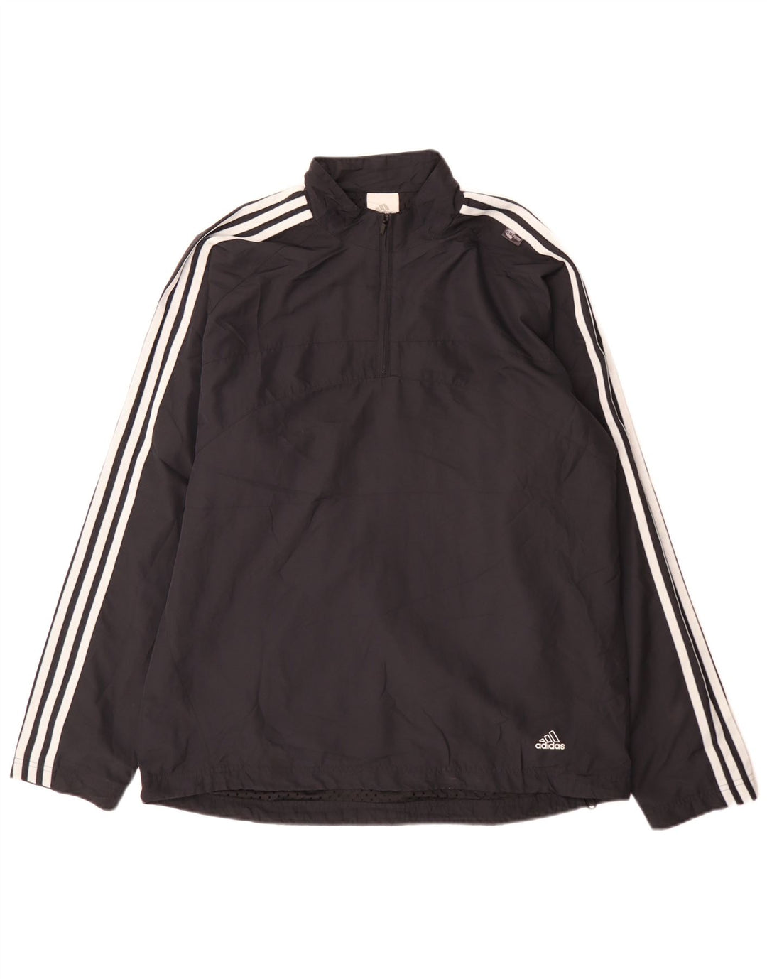 Adidas Uomo Zip Neck Pullover Tuta Top Large Blu Navy Sportivo