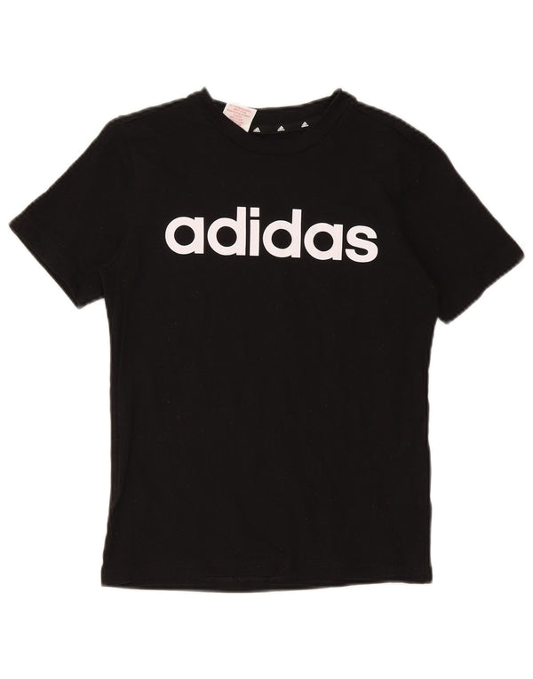 Adidas drenge grafisk t-shirt top 9-10 år sort bomuld