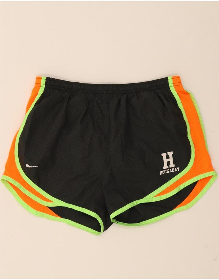 NIKE Womens Dri Fit Sport Shorts UK 14 Medium  Black Colourblock Polyester Vintage Nike and Second-Hand Nike from Messina Hembry 