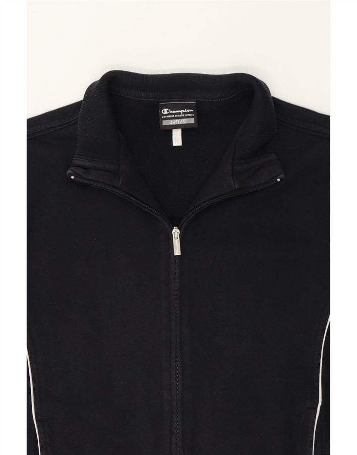 CHAMPION Womens Tracksuit Top Jacket UK 16 Large Black Cotton Vintage Champion and Second-Hand Champion from Messina Hembry 