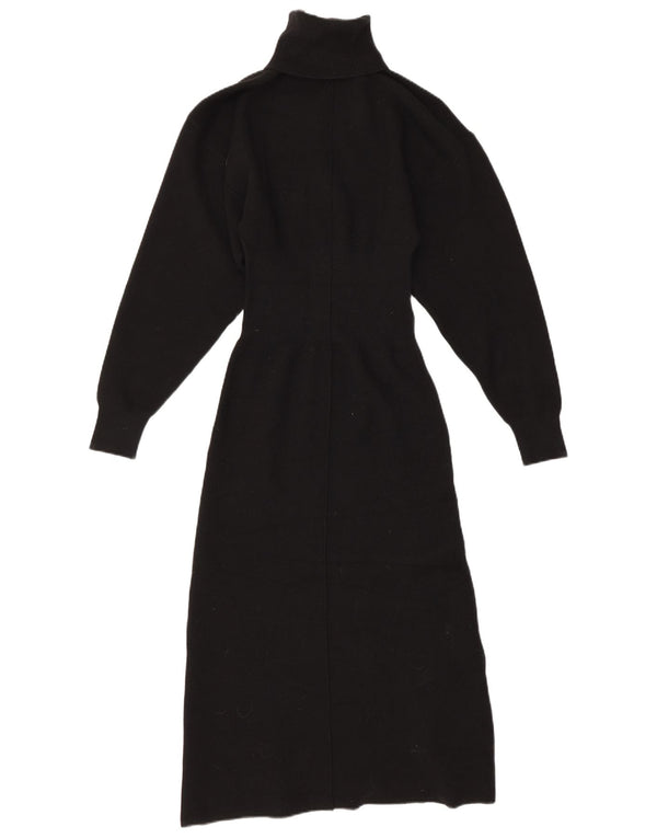 Zara Womens Long Sleeve Jumper Dress UK 8 Small Black Viscose