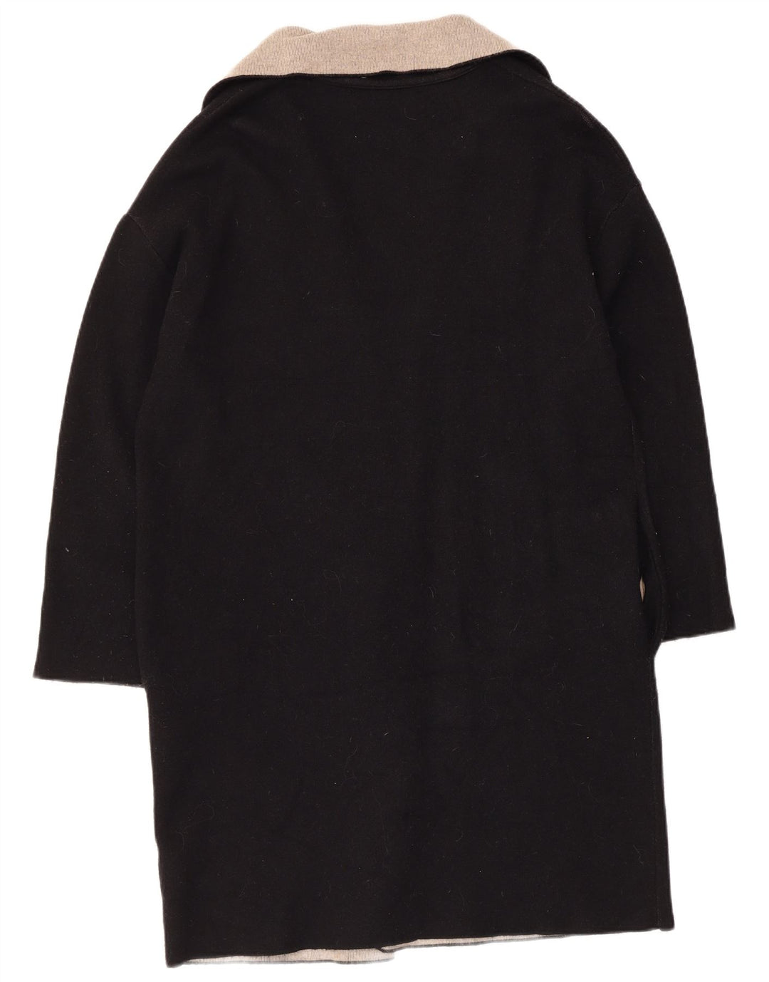 Zara Womens Longline Cardigan Sweater UK 14 Medium Black Colourblock