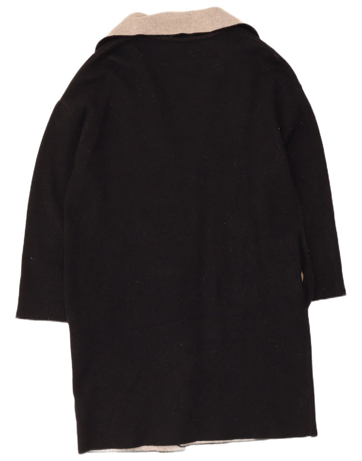 Zara Womens Longline Cardigan Sweater UK 14 Medium Black Colourblock