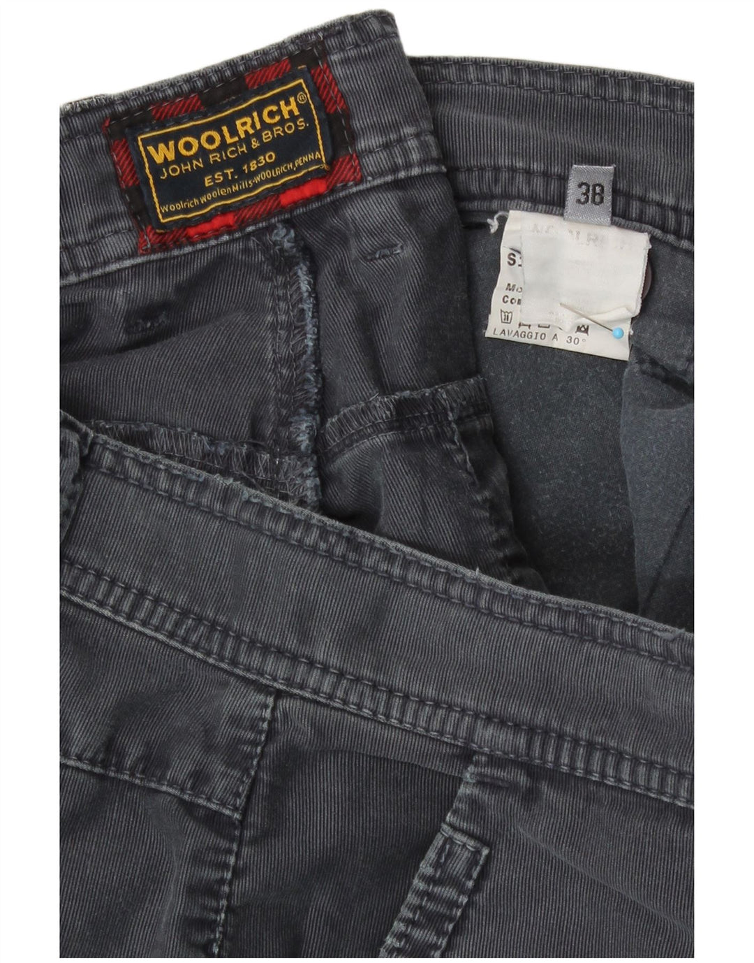 Woolrich Mens Chino Shorts W38 XL Grey Cotton