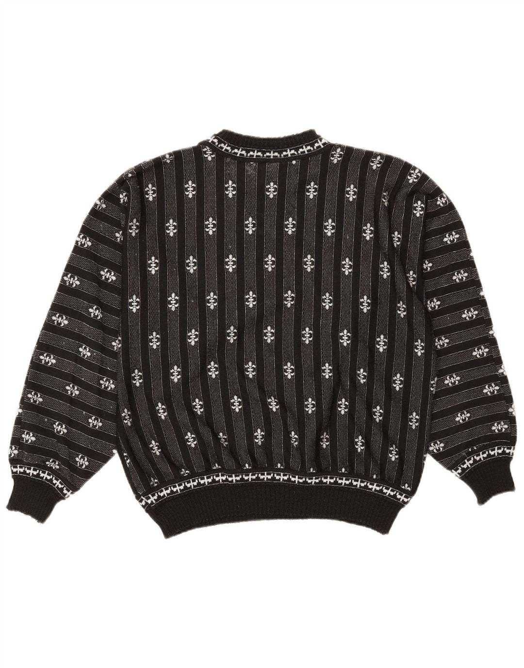 C & A Pull surdimensionné à col rond pour femme UK 14 Medium Noir Rayé
