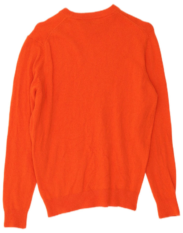 Zara Mens Crew Neck Jumper Sweater Small Orange
