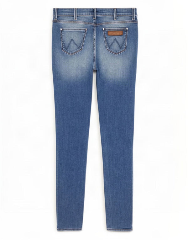 Wrangler Womens Courtney Low Waist Skinny Jeans W28 L32 Blue Cotton