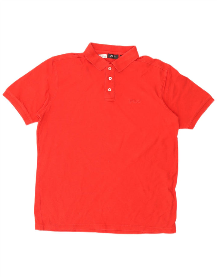 FILA Mens Polo Shirt Large Red Cotton