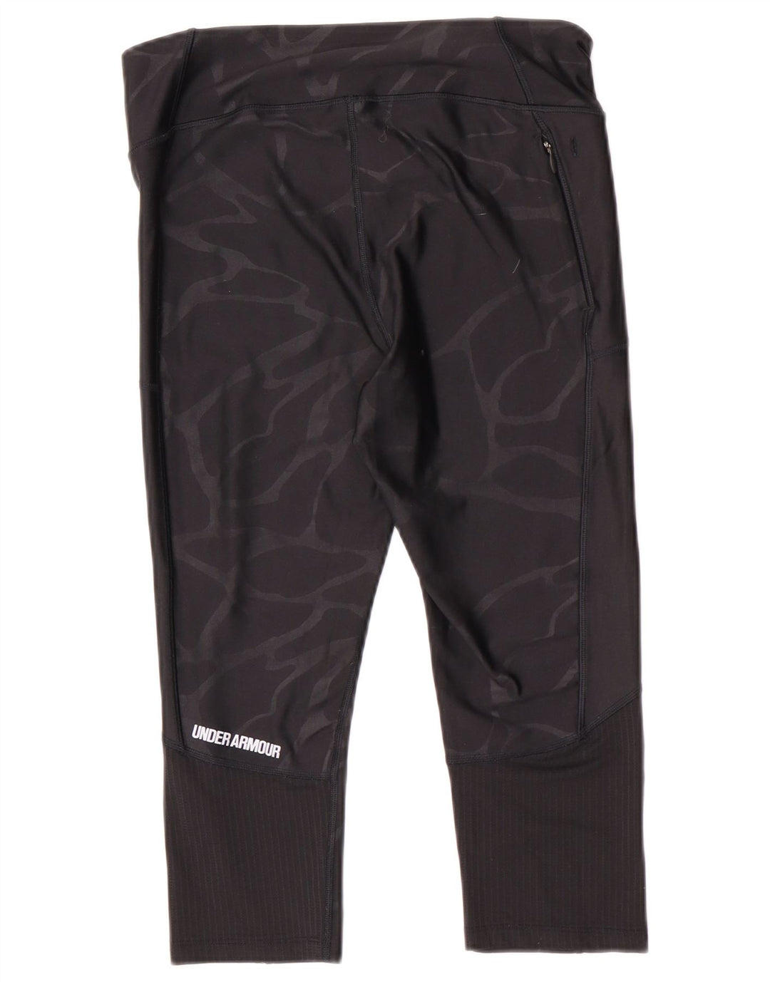 Under Armour Womens Capri Leggings UK 14 Medium Black Camouflage