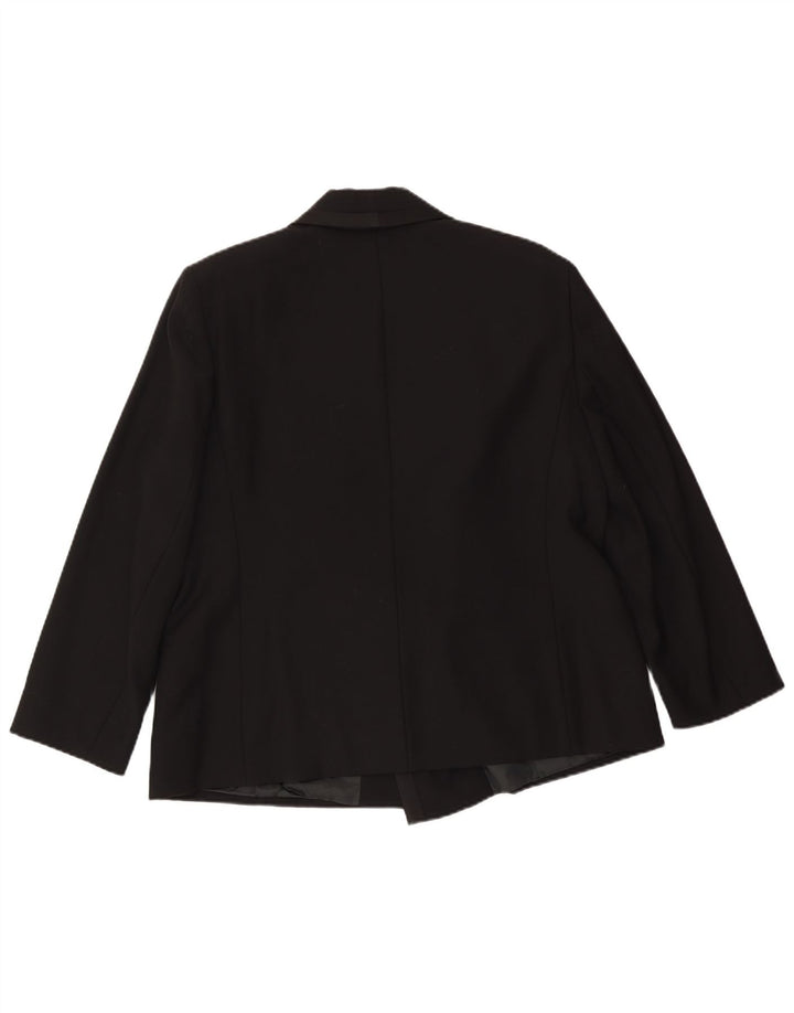 Laura Biagiotti Dame Dobbeltradet Blazer Jacket IT 48 XL Sort Uld