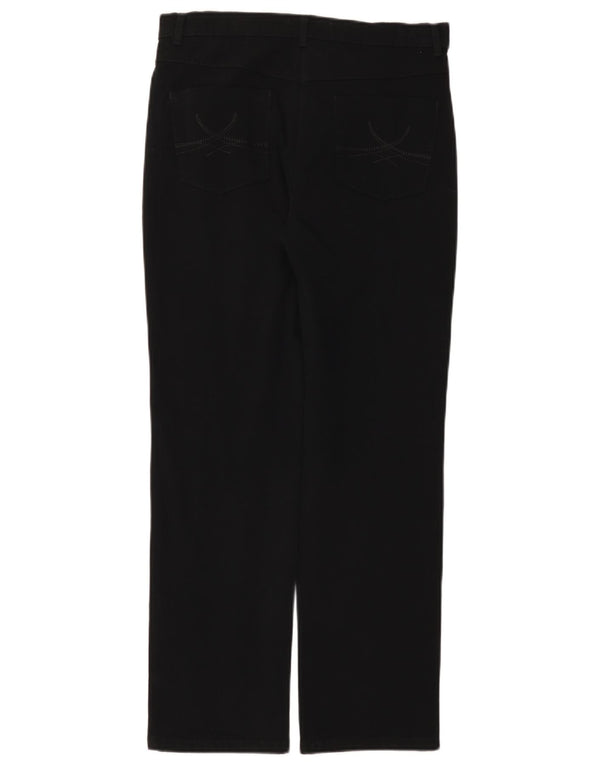 Marks & Spencer Pantalones Casuales Rectos para Mujer UK 10 Small W30 L29 Negro