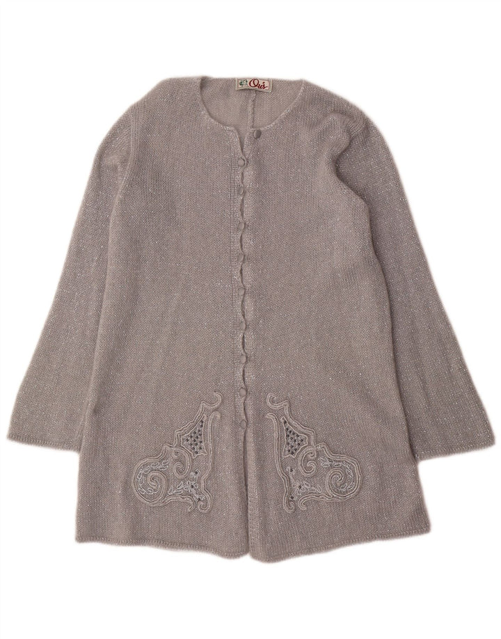Langer Damen-Cardigan von Oris IT 44 Medium Silver Mohair