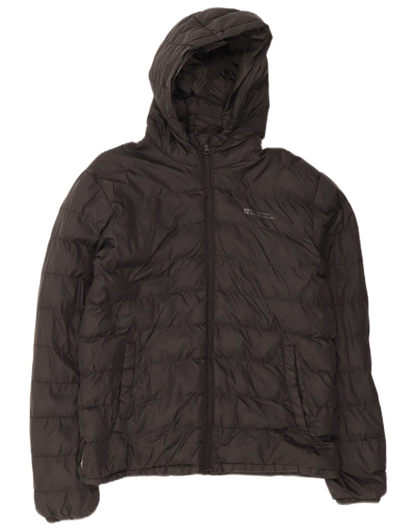 Mountain Warehouse Mens Hooded Padded Jacket UK 38 Medium Black Nylon