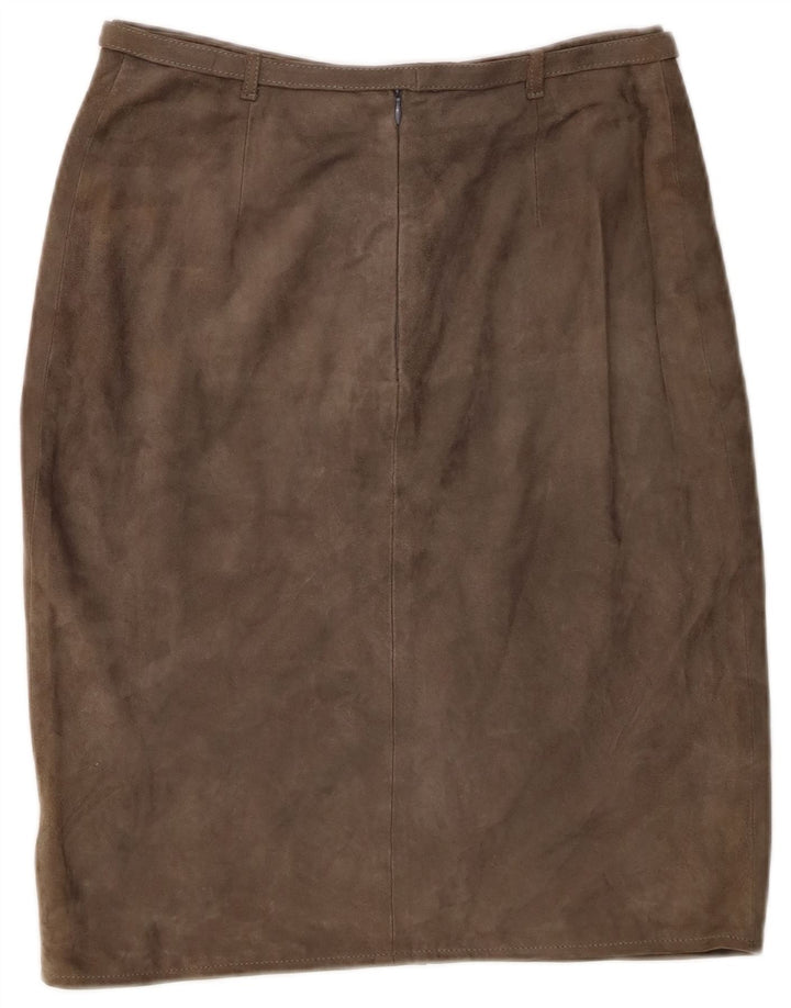 Vintage dame ruskindsnederdel IT 44 Medium W26 Khaki læder