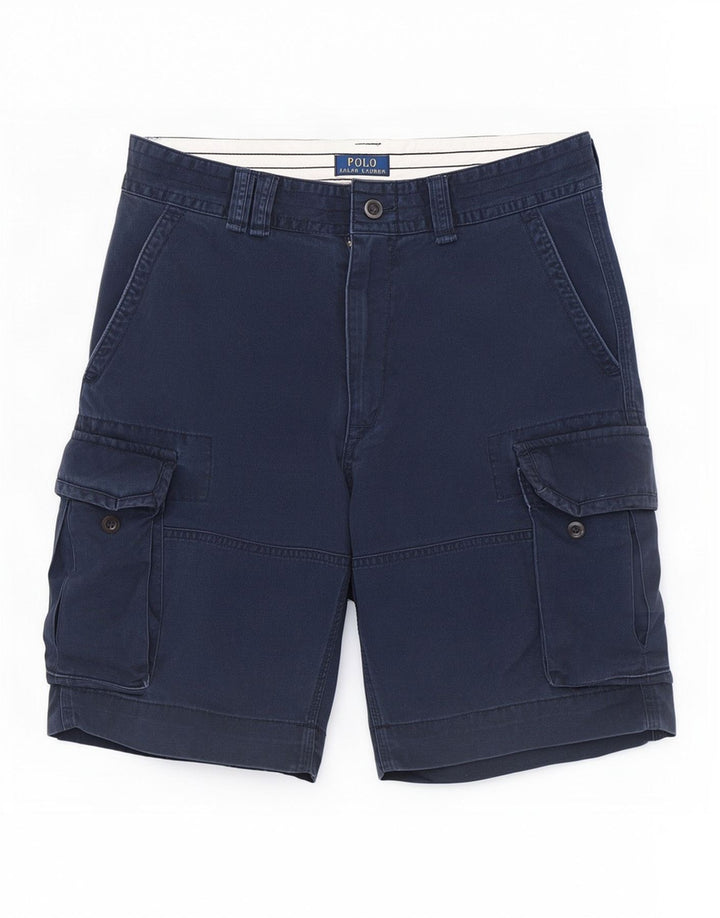 Ralph Lauren Mens Cargo Shorts W32 Medium Navy Blue Cotton