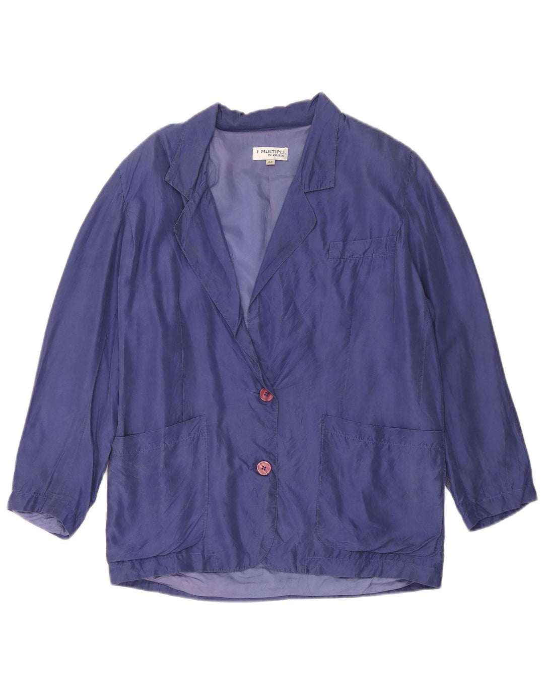 KRIZIA Womens 2 Button Blazer Jacket IT 44 Medium Purple Acetate