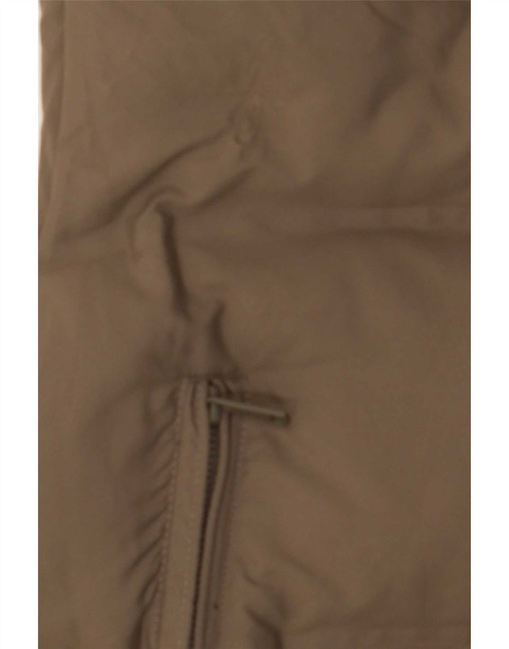 Colete acolchoado feminino Zara UK 14 poliéster cáqui médio
