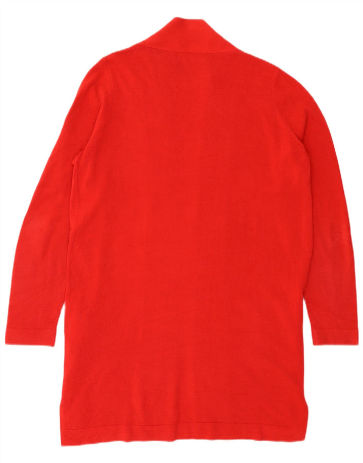 Marks & Spencer Womens Longline Open Cardigan Sweater UK 16 Large Red