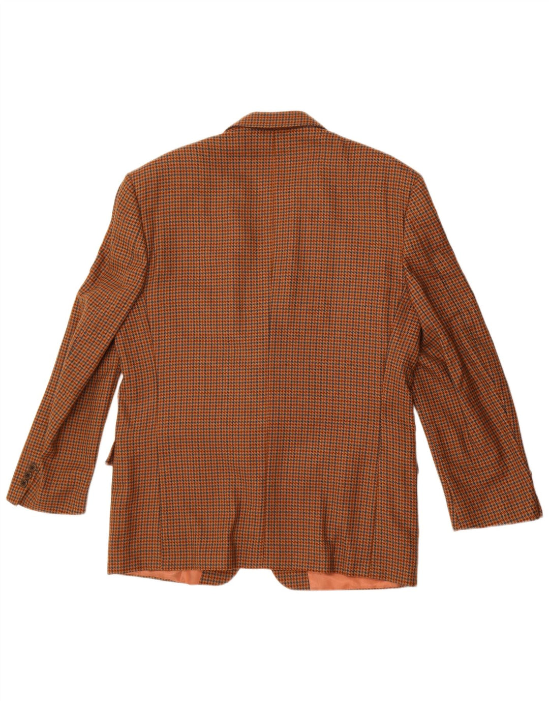 Vintage Mens 2 Button Blazer Jacket UK 38 Medium Brown Houndstooth Wool