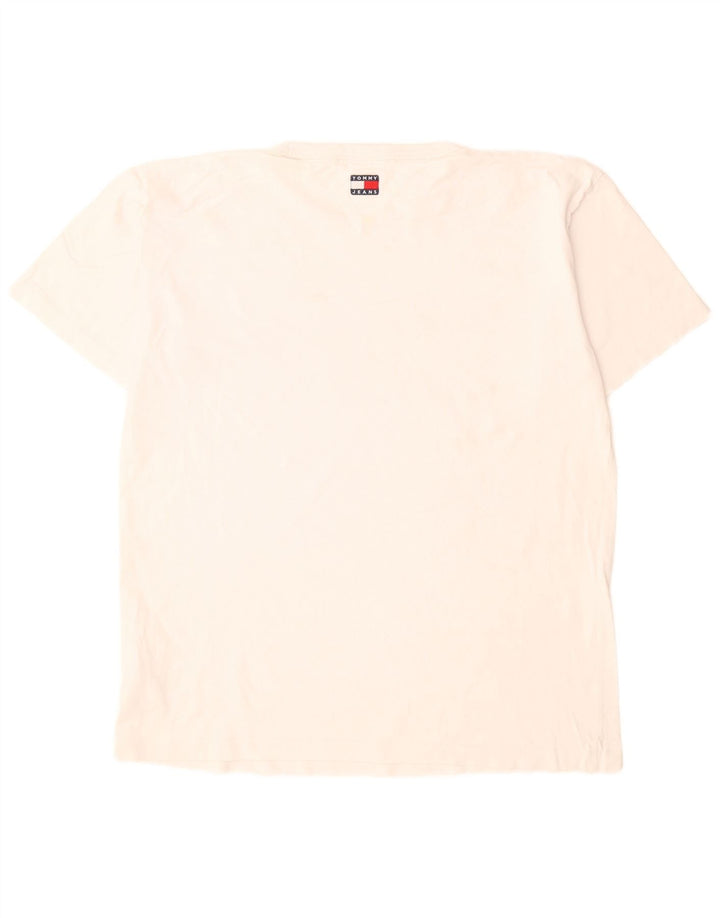 Tommy Hilfiger Mens Graphic T-Shirt Top Medium White Cotton