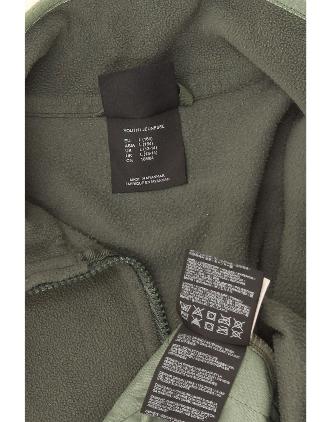 Jack Wolfskin Girls Fleece Jacket 13-14 Years Large Khaki Polyester