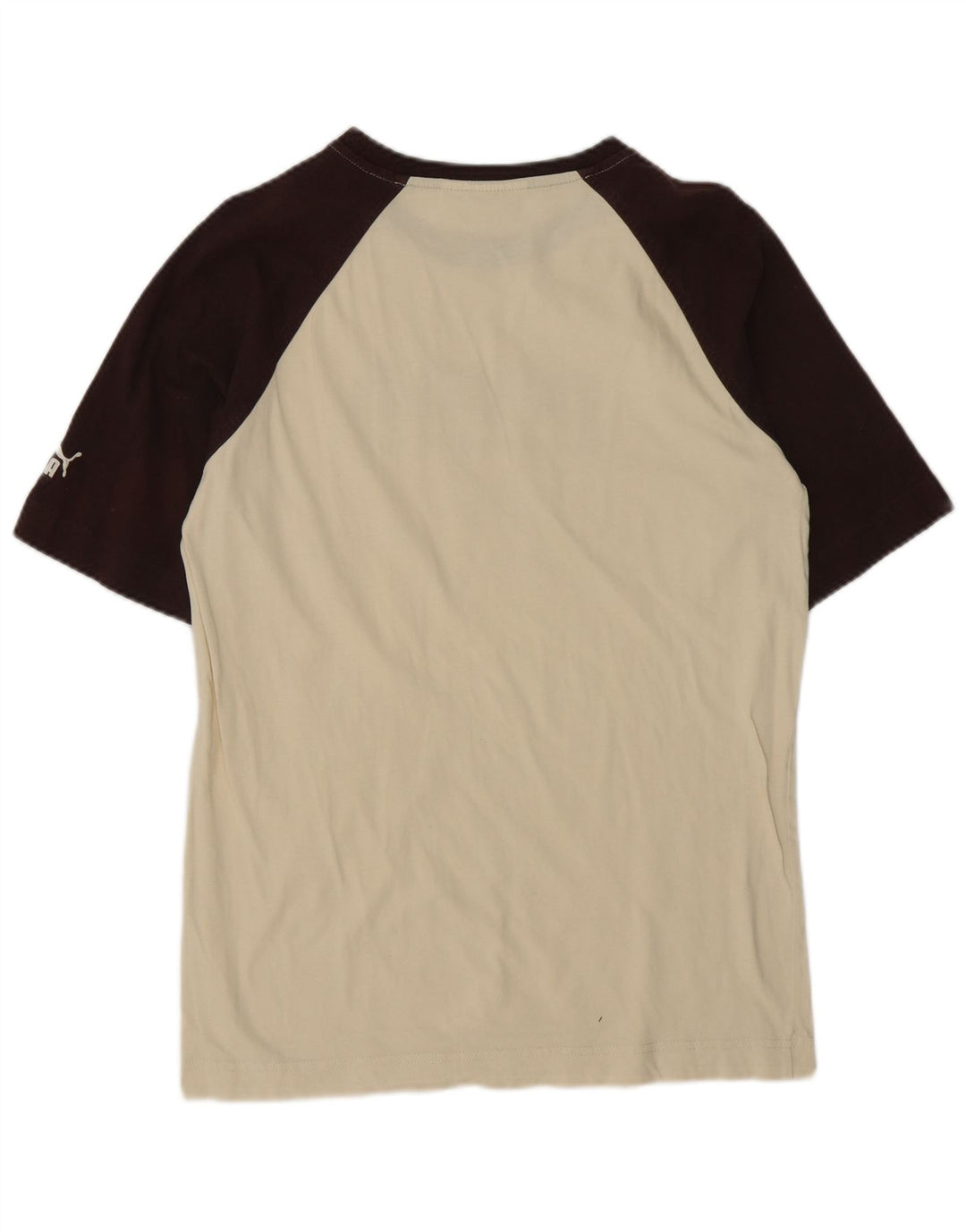 Puma Mens Graphic T-Shirt Top Medium White Colourblock Cotton