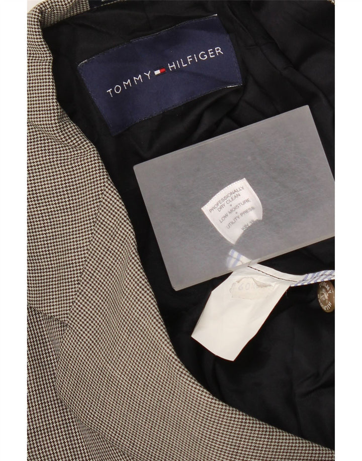 Tommy Hilfiger Mens 3 Button Blazer Jacket UK 40 Large Grey Houndstooth