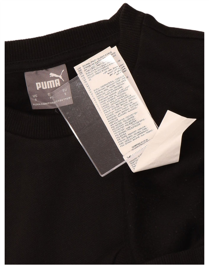 PUMA Mens Graphic Sweatshirt Jumper Small Black Cotton