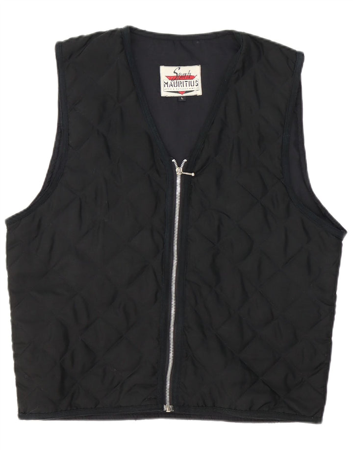 Mauritius Womens Quilted Gilet UK 16 Large Black Polyester