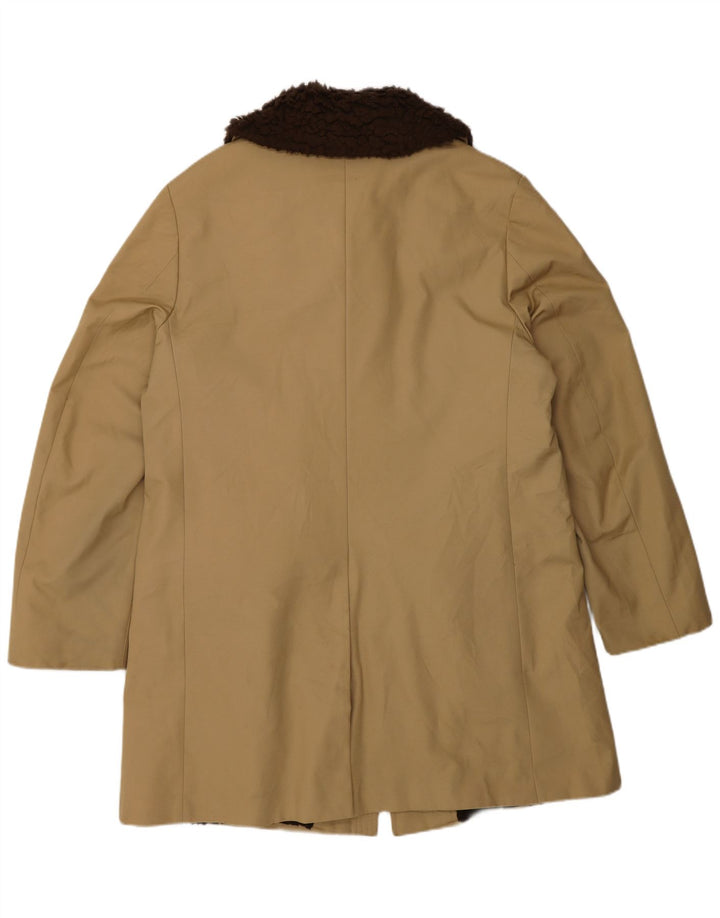 vintage Mens Sherpa Overcoat IT 50 Beige Moyen