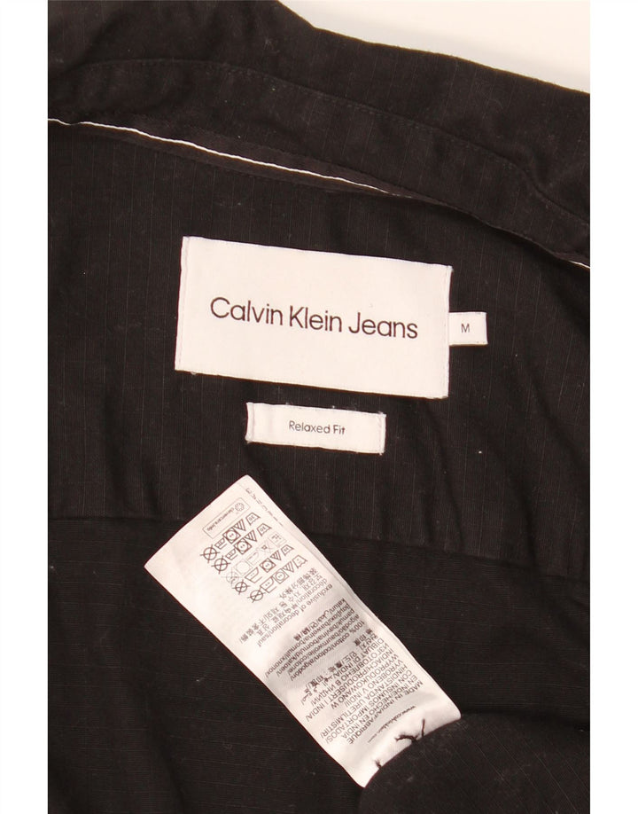 Calvin Klein Herre Relaxed Fit skjorte Medium Sort Bomuld