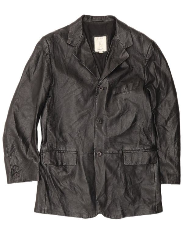 Conbipel Abrigo de cuero para hombre IT 46 Small Cuero negro