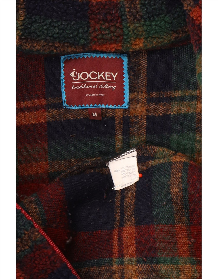 Jockey Mens Hooded Fleece Jacket UK 38 Medium Multicoloured Plaid Polyester