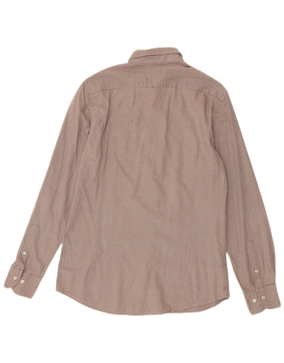 Massimo Dutti Herrenhemd aus mittelbrauner Nadelstreifen-Baumwolle